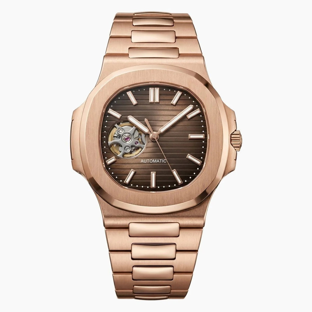 Nautiko Chocolate Rose Gold Open Heart