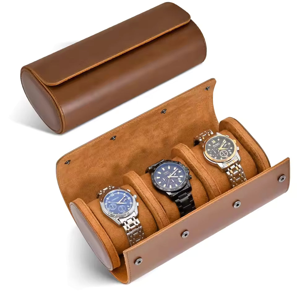 |Estuche Cuero para 3 Relojes|