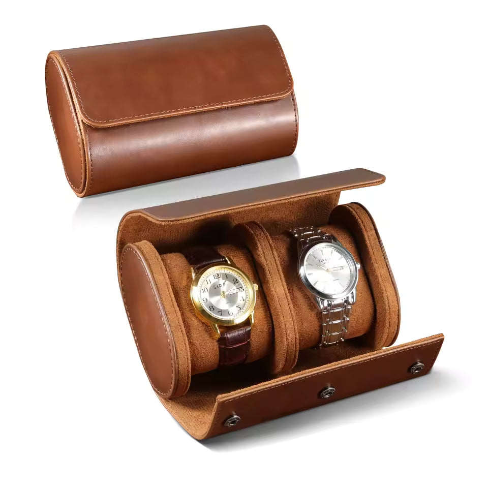 |Estuche Cuero para 2 Relojes|