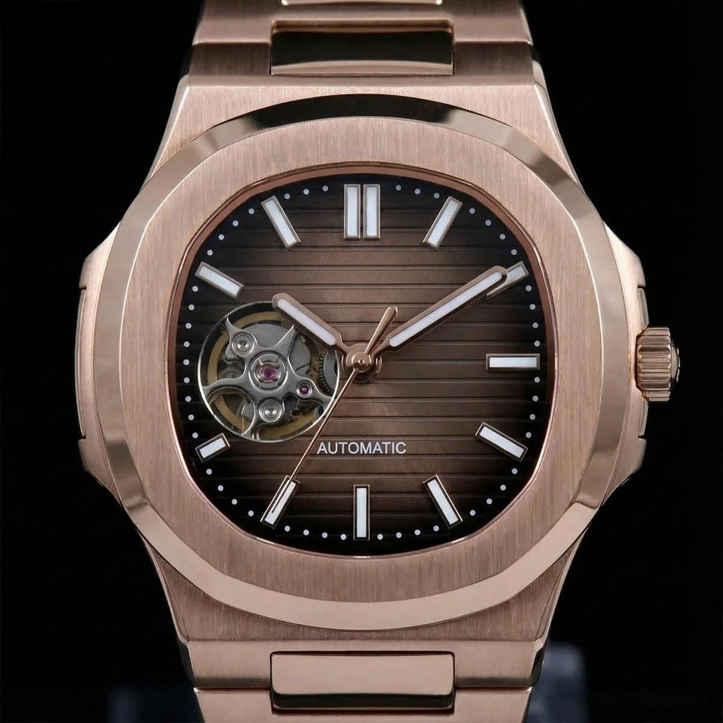Nautiko Chocolate Rose Gold Open Heart