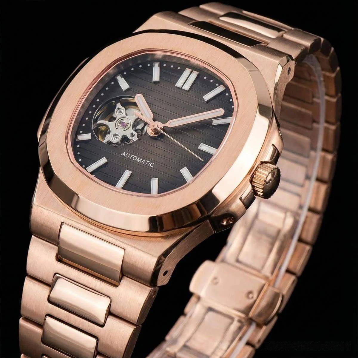 Nautiko Chocolate Rose Gold Open Heart